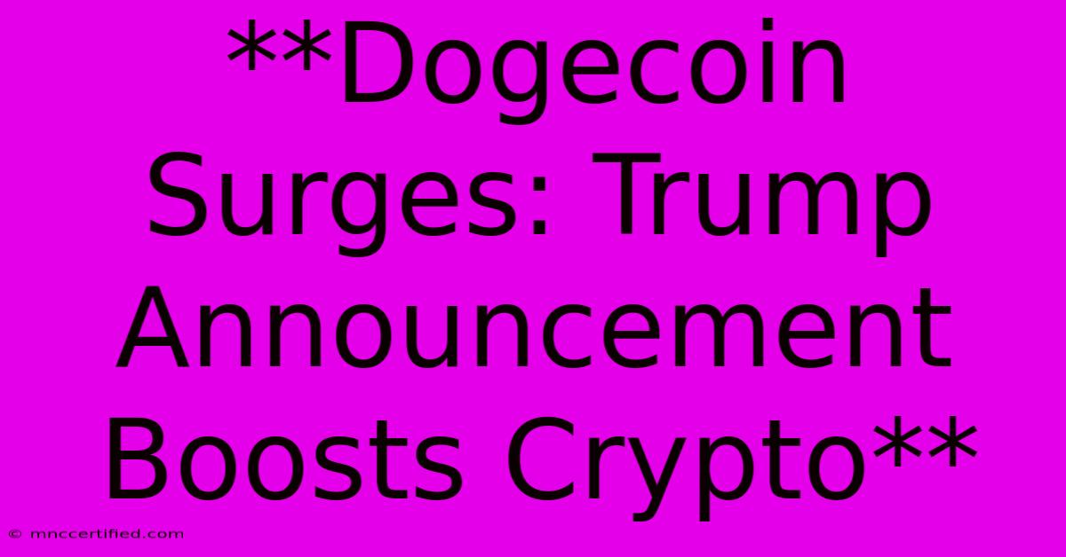 **Dogecoin Surges: Trump Announcement Boosts Crypto**