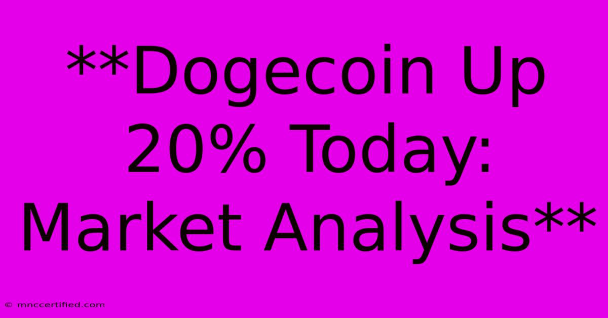 **Dogecoin Up 20% Today: Market Analysis** 