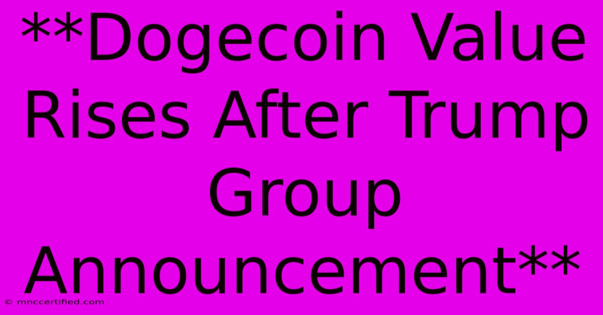 **Dogecoin Value Rises After Trump Group Announcement**