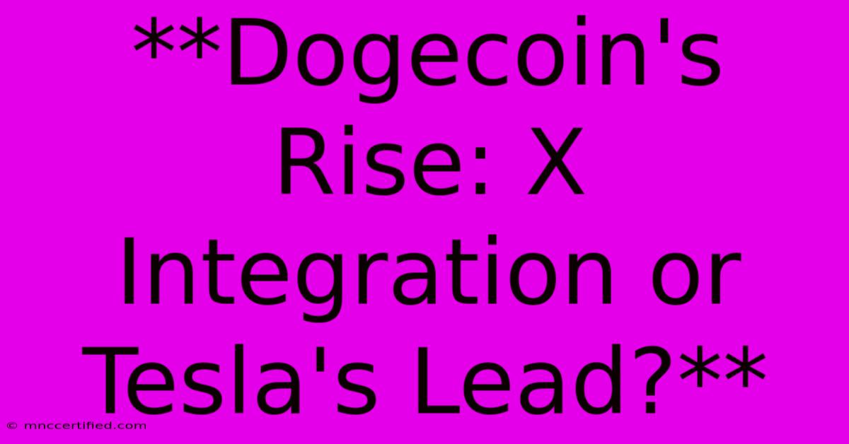 **Dogecoin's Rise: X Integration Or Tesla's Lead?**