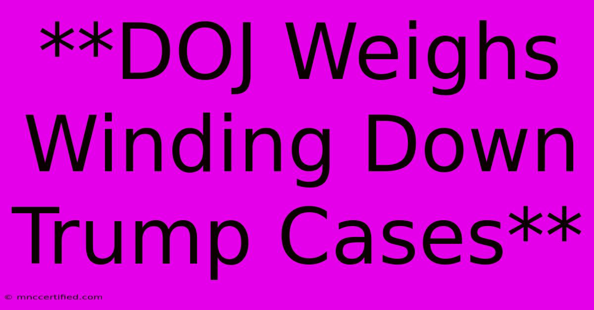 **DOJ Weighs Winding Down Trump Cases**