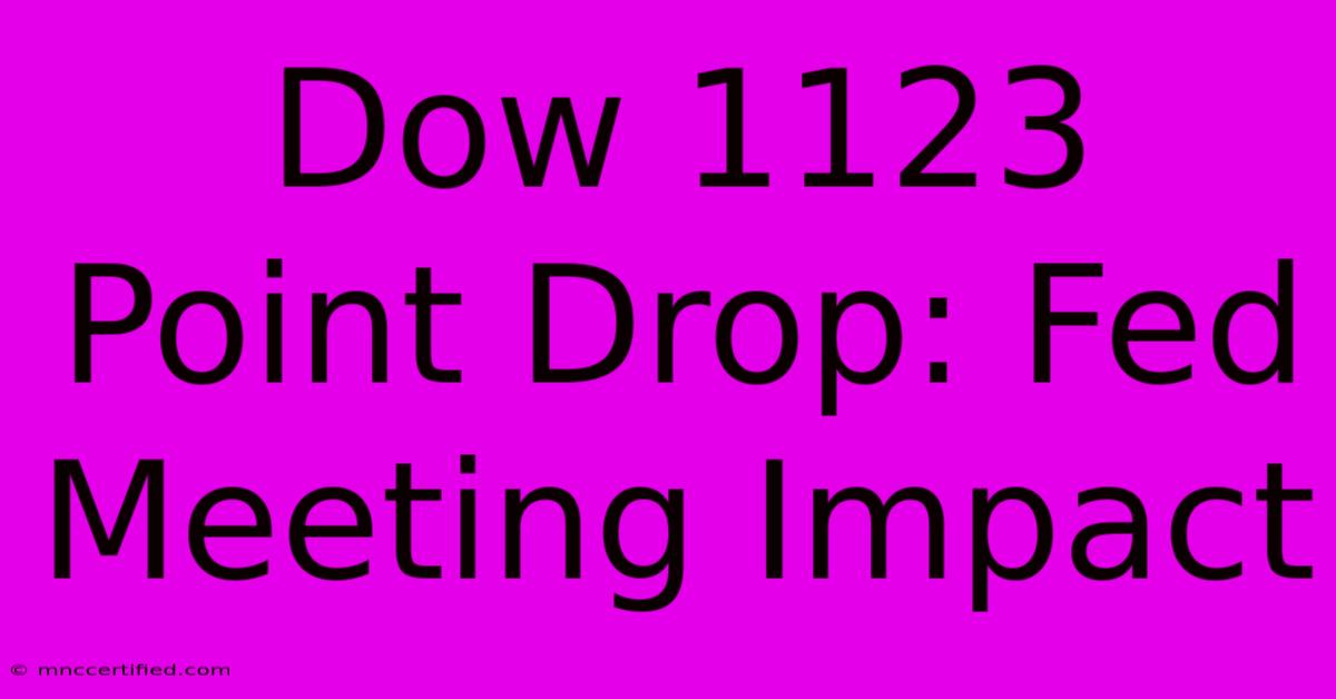 Dow 1123 Point Drop: Fed Meeting Impact