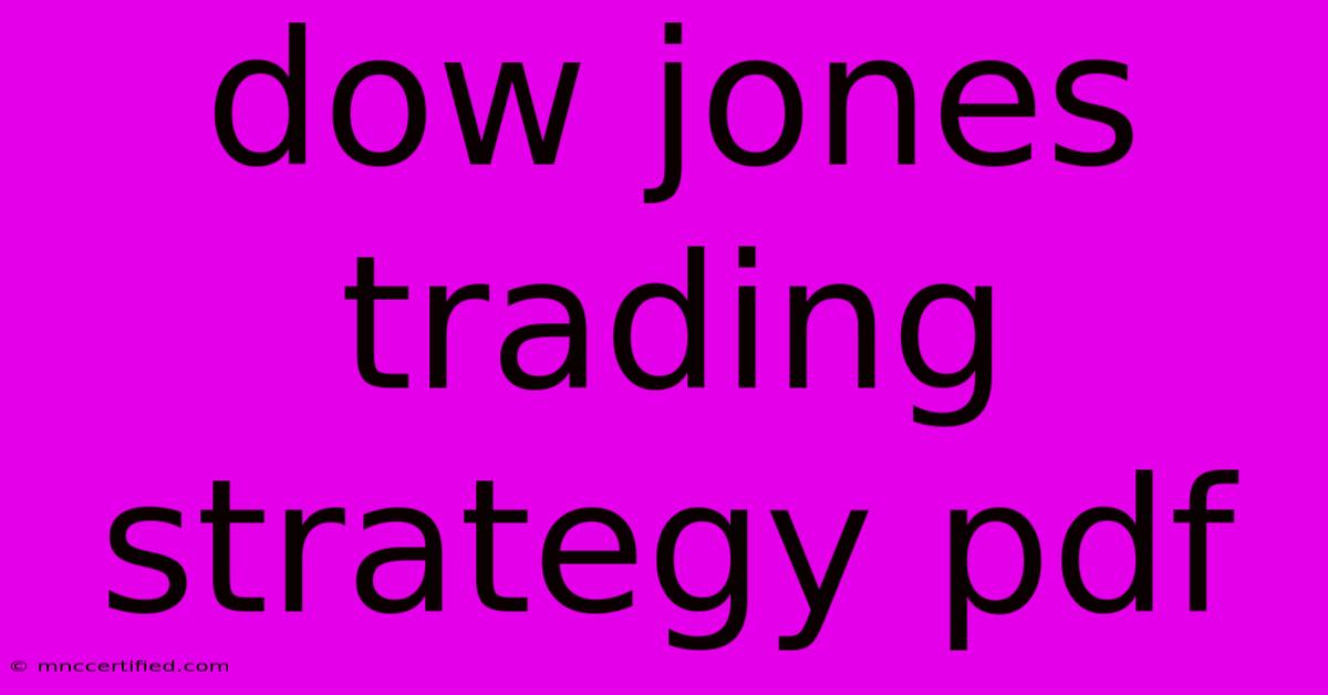 Dow Jones Trading Strategy Pdf