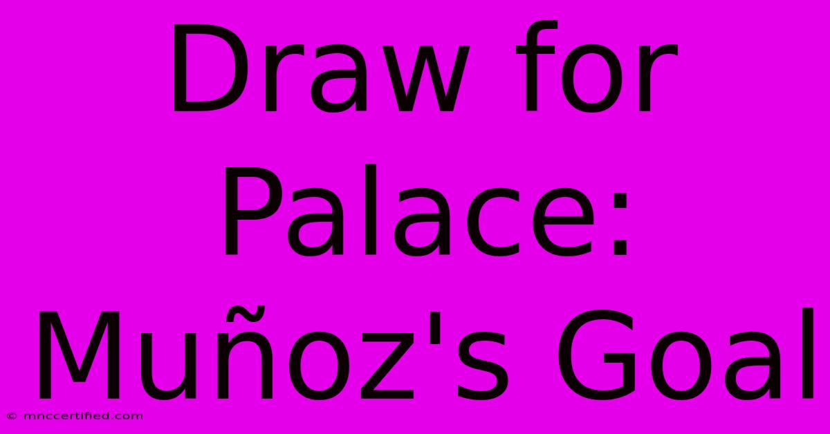 Draw For Palace: Muñoz's Goal