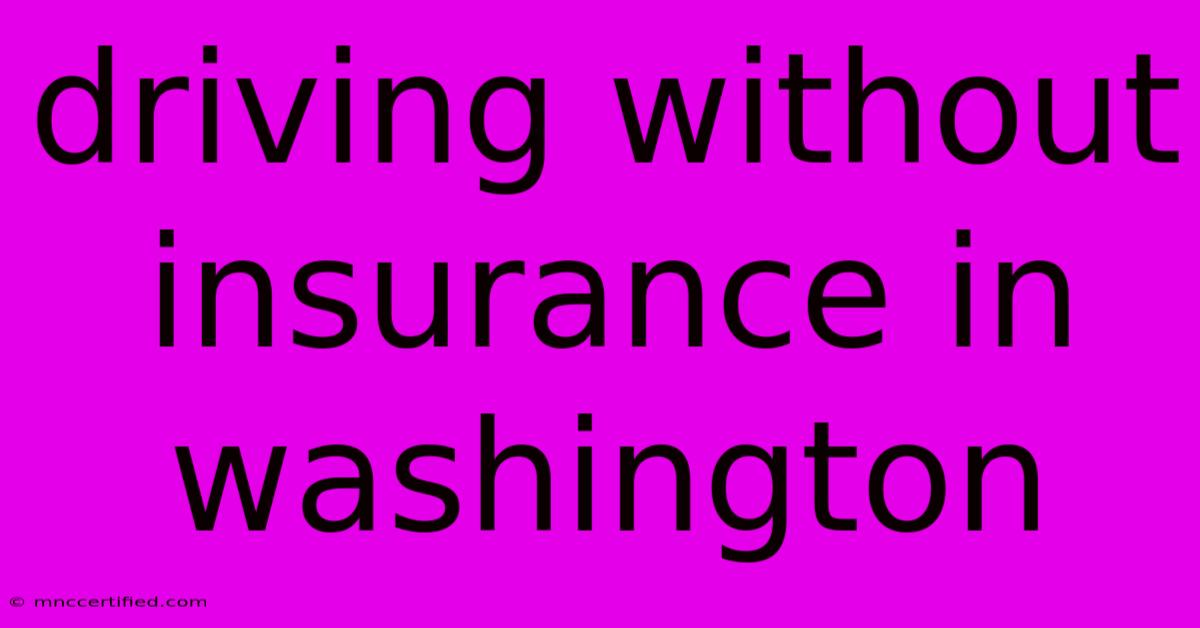 Driving Without Insurance In Washington