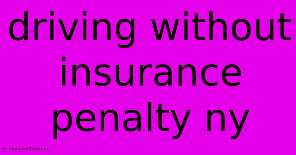 Driving Without Insurance Penalty Ny