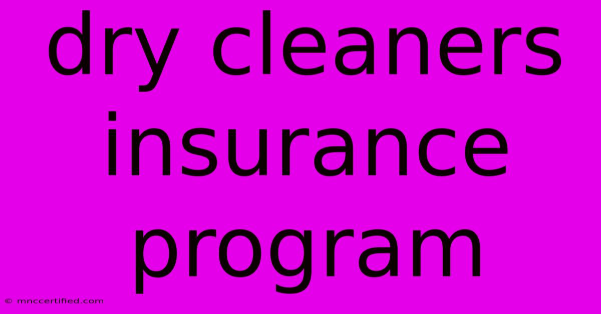 Dry Cleaners Insurance Program