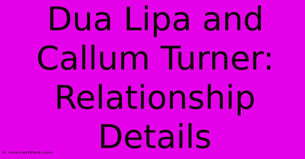 Dua Lipa And Callum Turner: Relationship Details