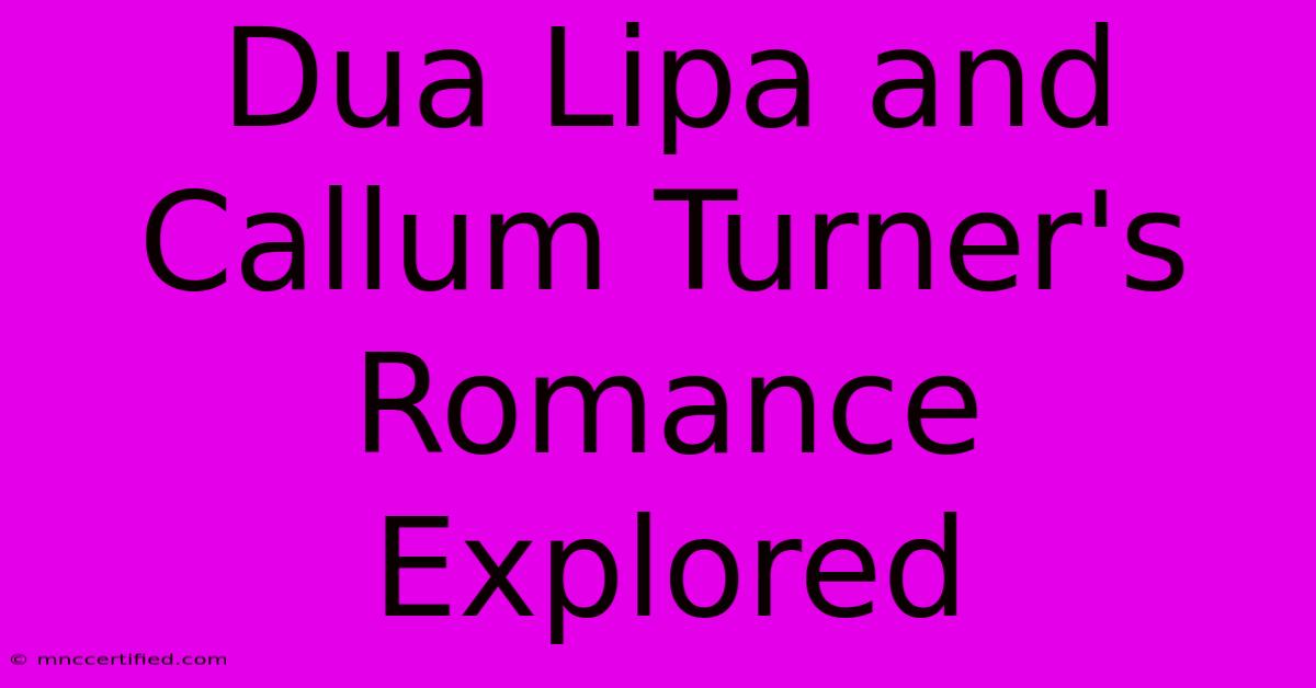 Dua Lipa And Callum Turner's Romance Explored