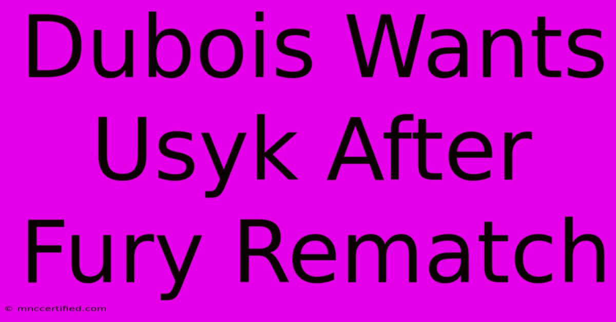 Dubois Wants Usyk After Fury Rematch