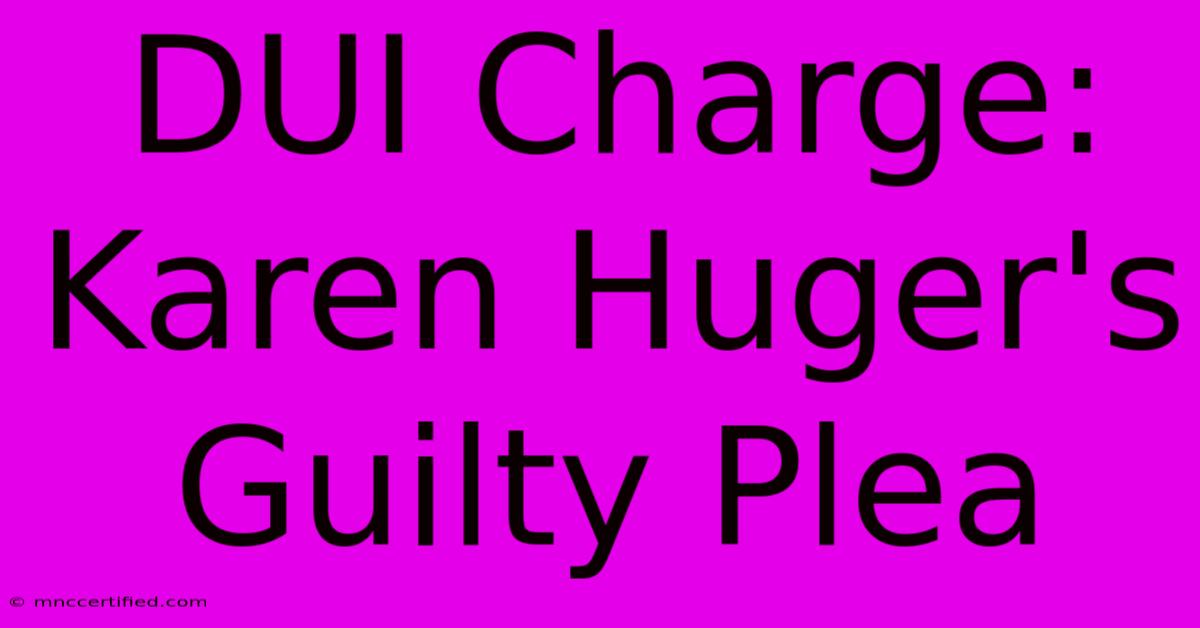 DUI Charge: Karen Huger's Guilty Plea