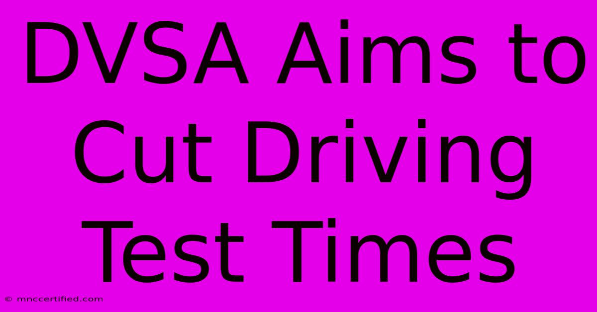 DVSA Aims To Cut Driving Test Times