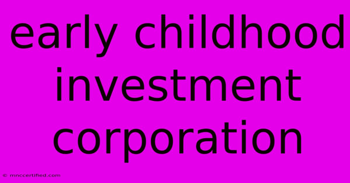 Early Childhood Investment Corporation