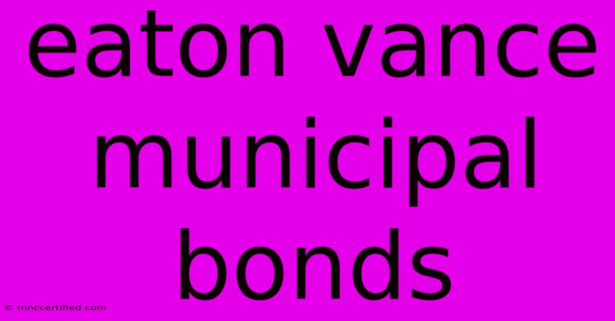 Eaton Vance Municipal Bonds