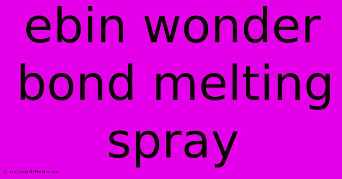 Ebin Wonder Bond Melting Spray