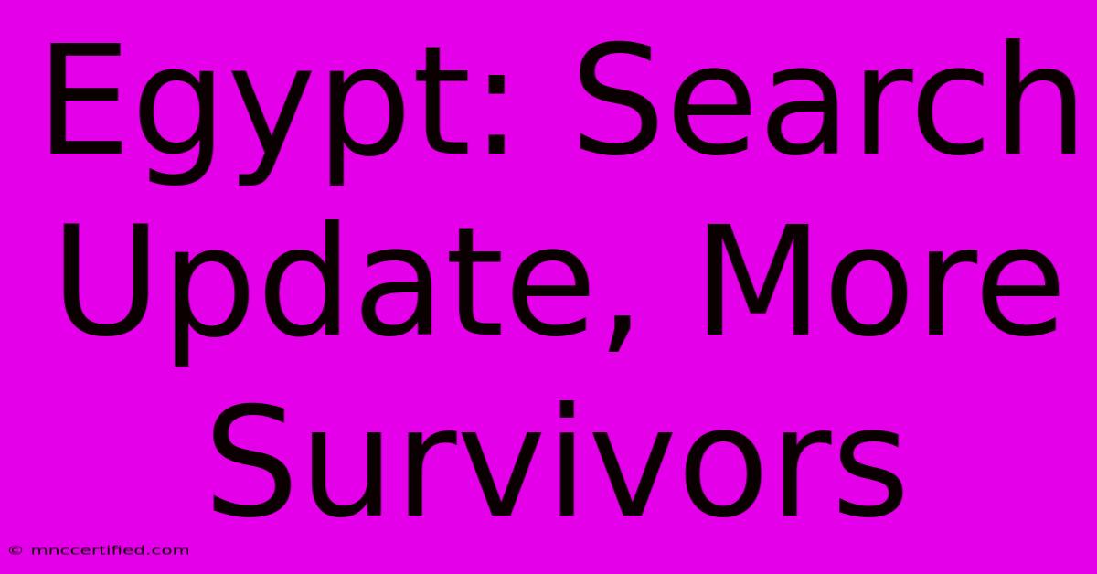 Egypt: Search Update, More Survivors