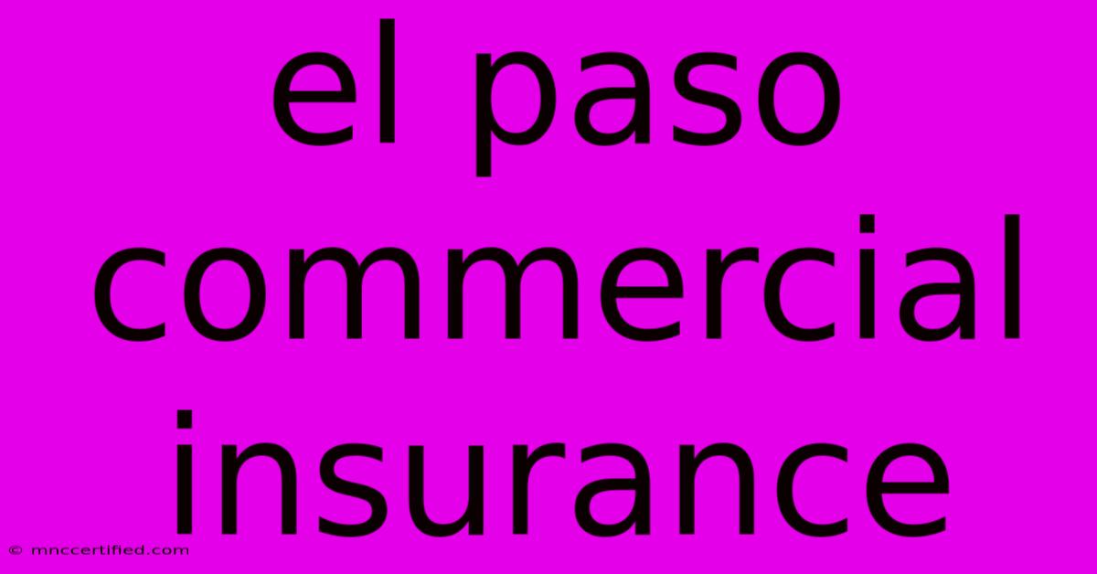 El Paso Commercial Insurance