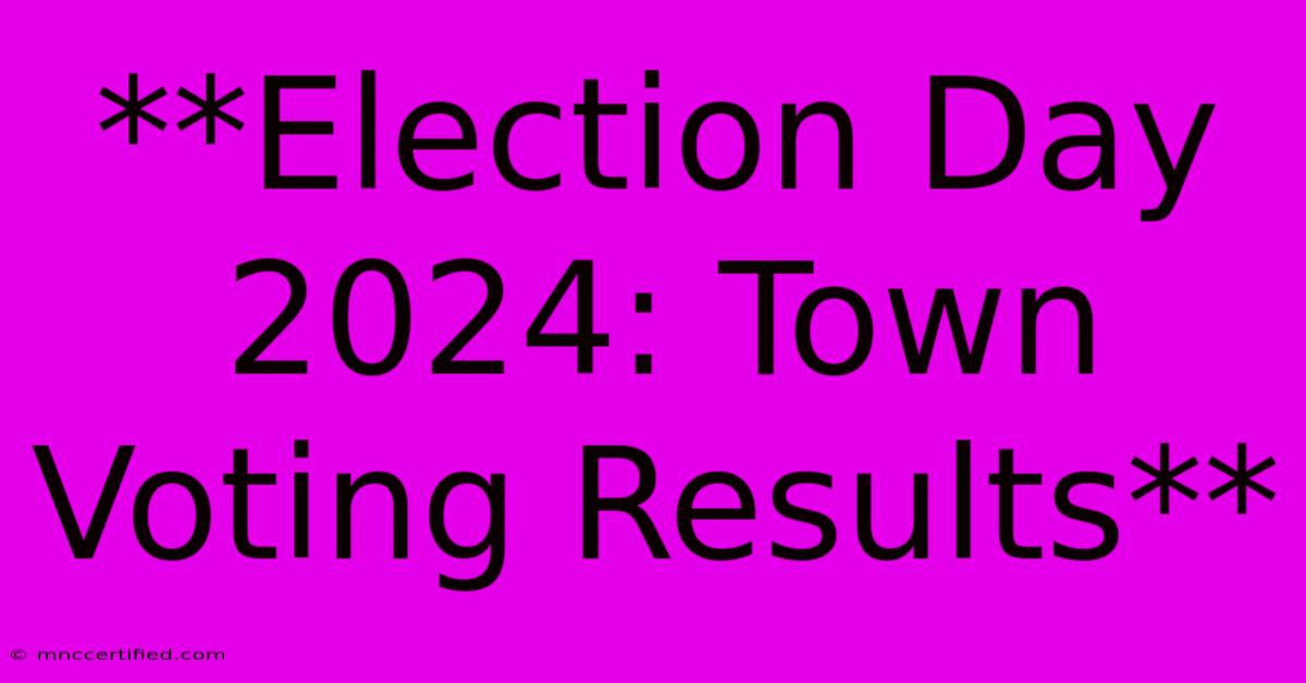 **Election Day 2024: Town Voting Results**