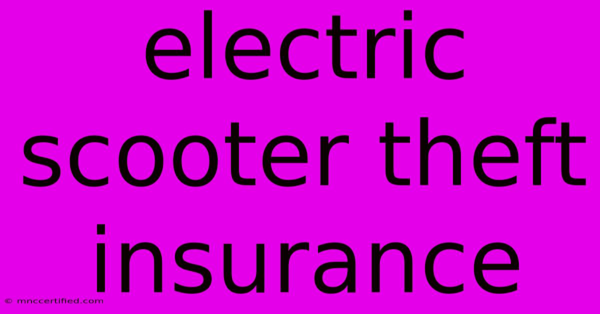 Electric Scooter Theft Insurance