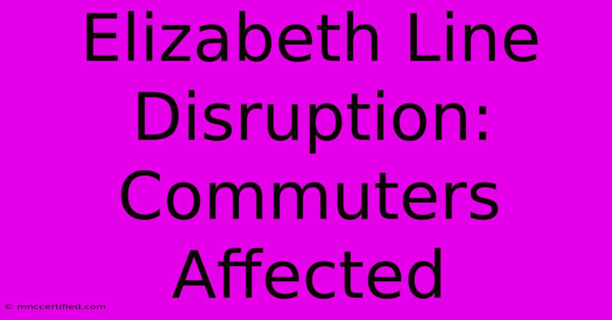 Elizabeth Line Disruption: Commuters Affected