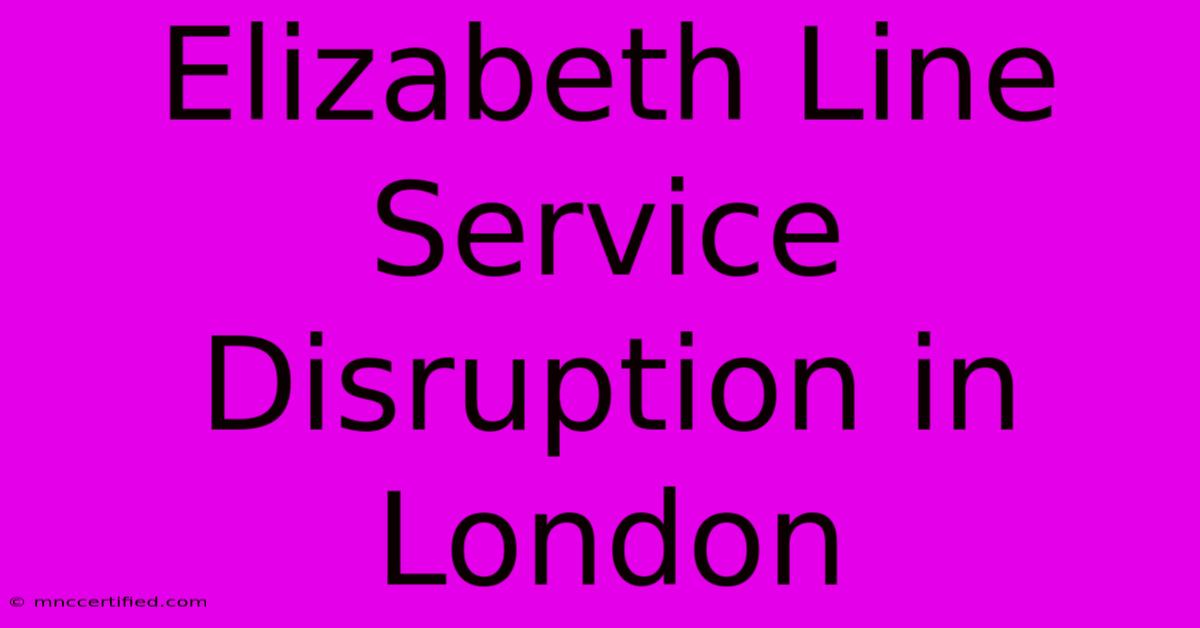 Elizabeth Line Service Disruption In London