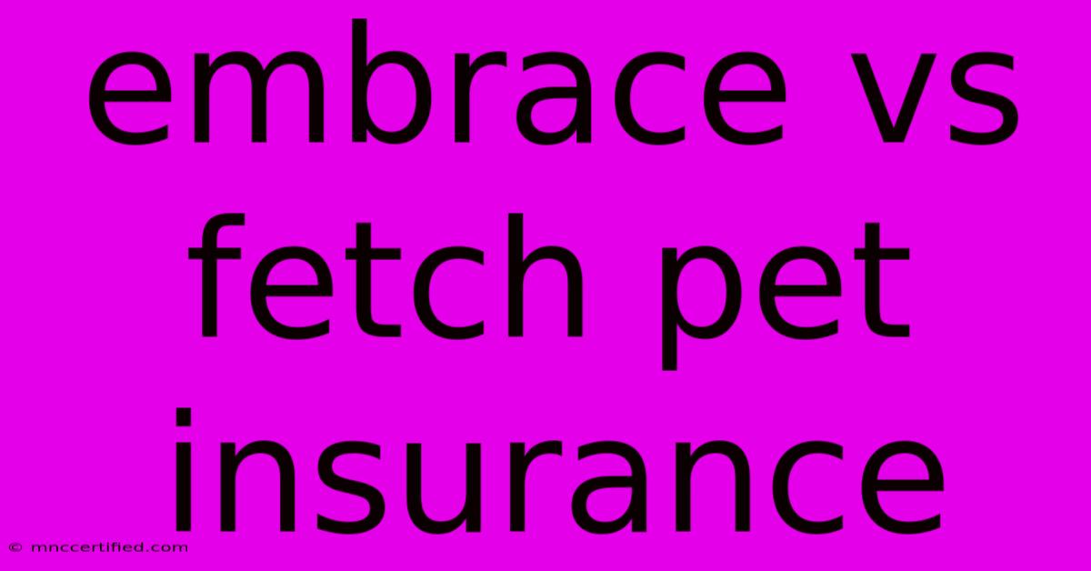 Embrace Vs Fetch Pet Insurance