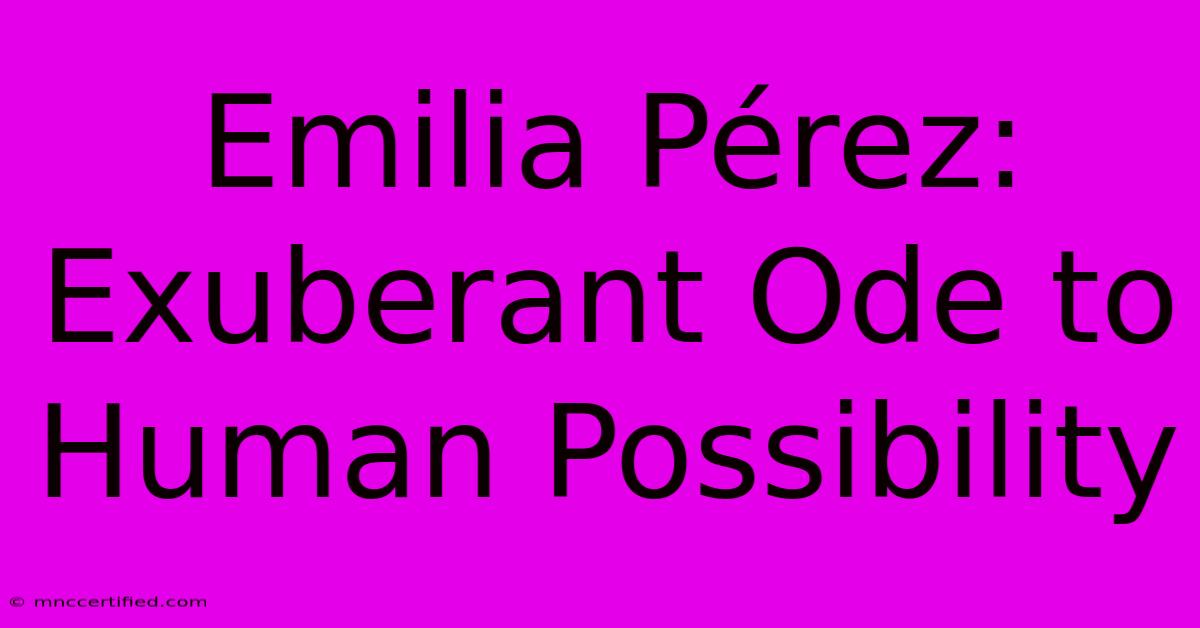 Emilia Pérez: Exuberant Ode To Human Possibility