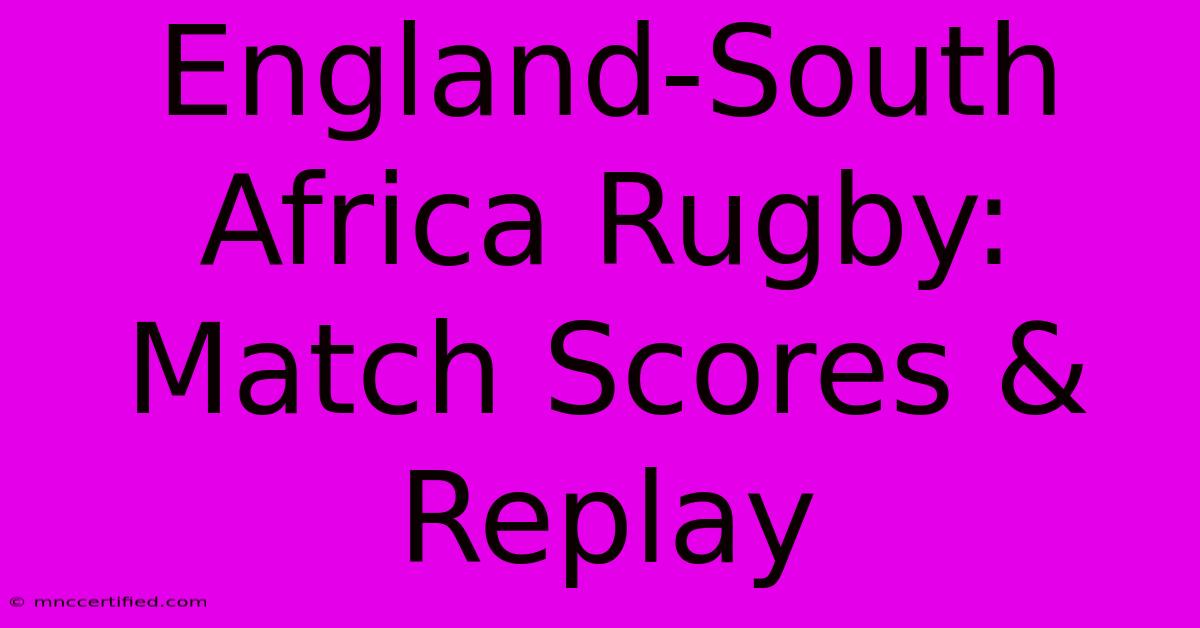 England-South Africa Rugby: Match Scores & Replay