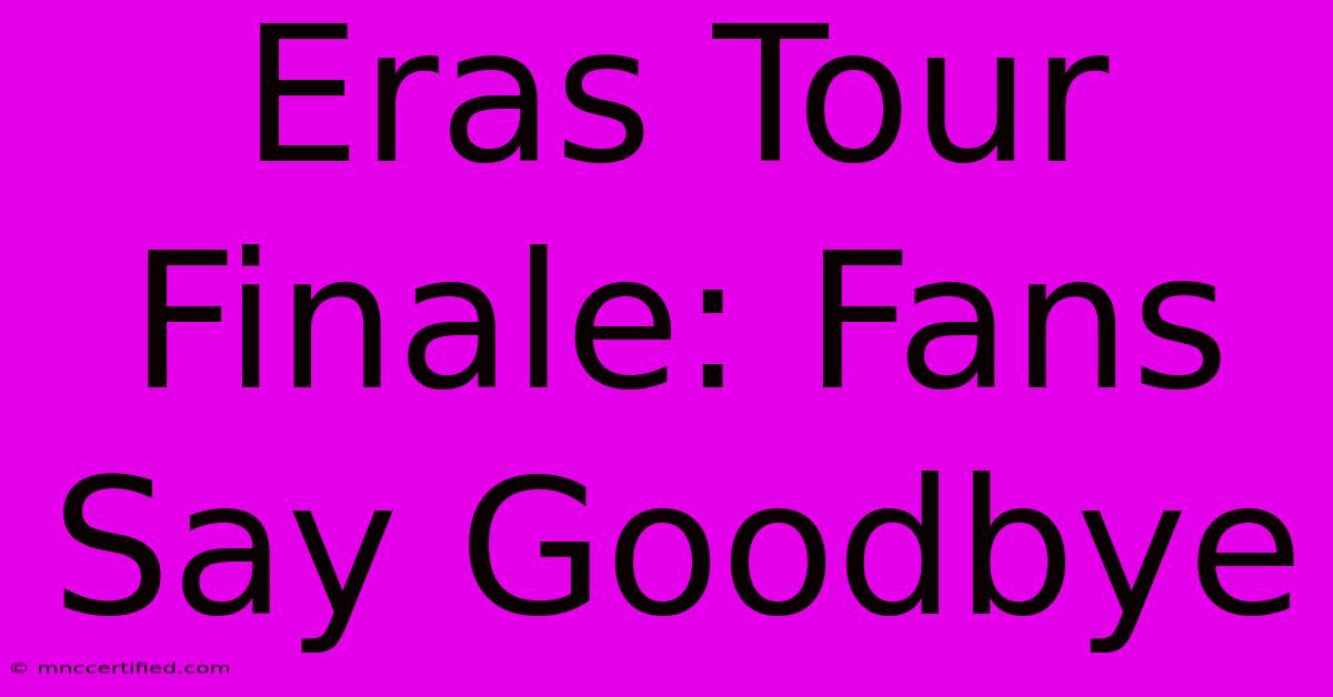 Eras Tour Finale: Fans Say Goodbye