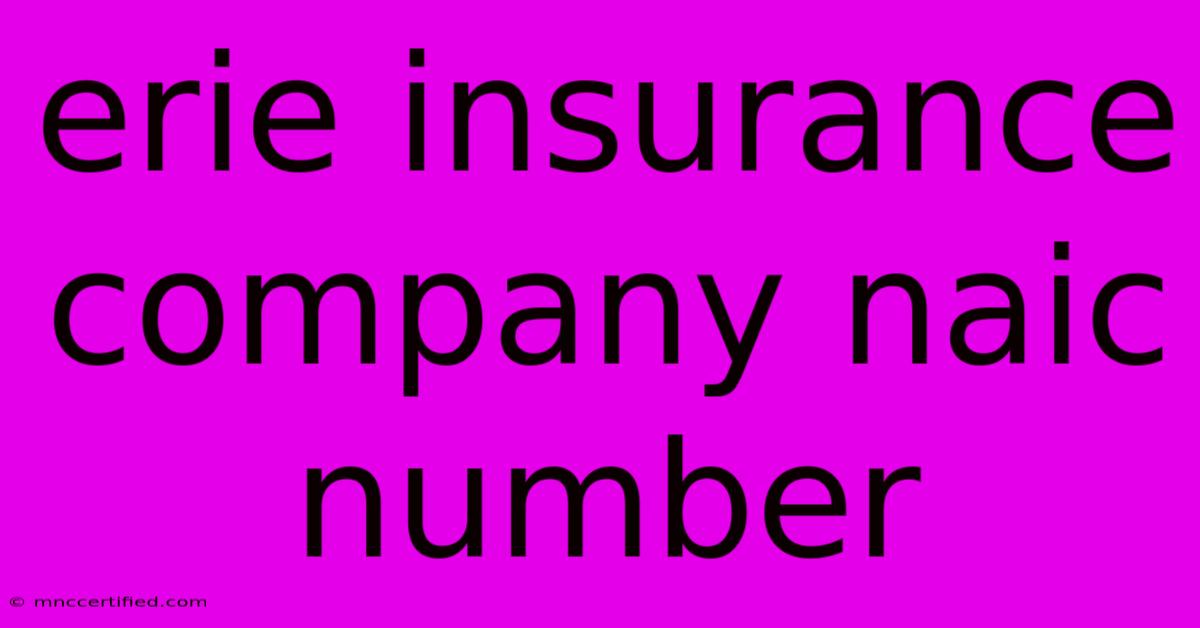 Erie Insurance Company Naic Number