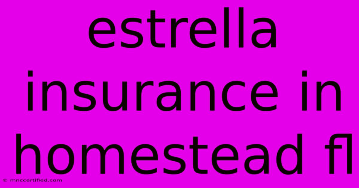 Estrella Insurance In Homestead Fl