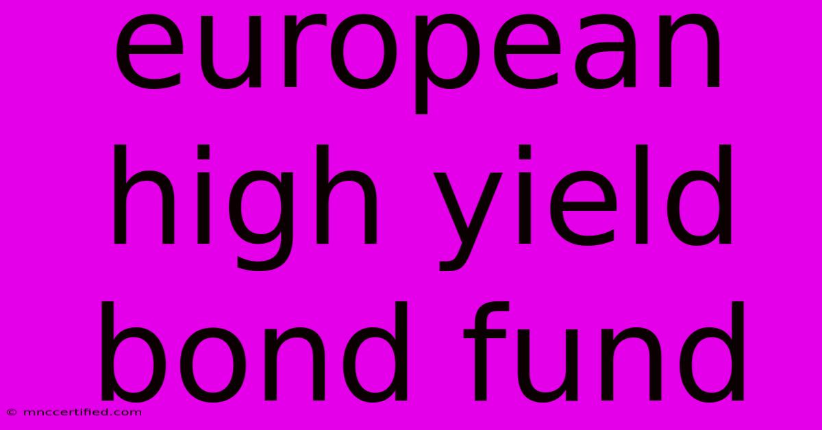 European High Yield Bond Fund