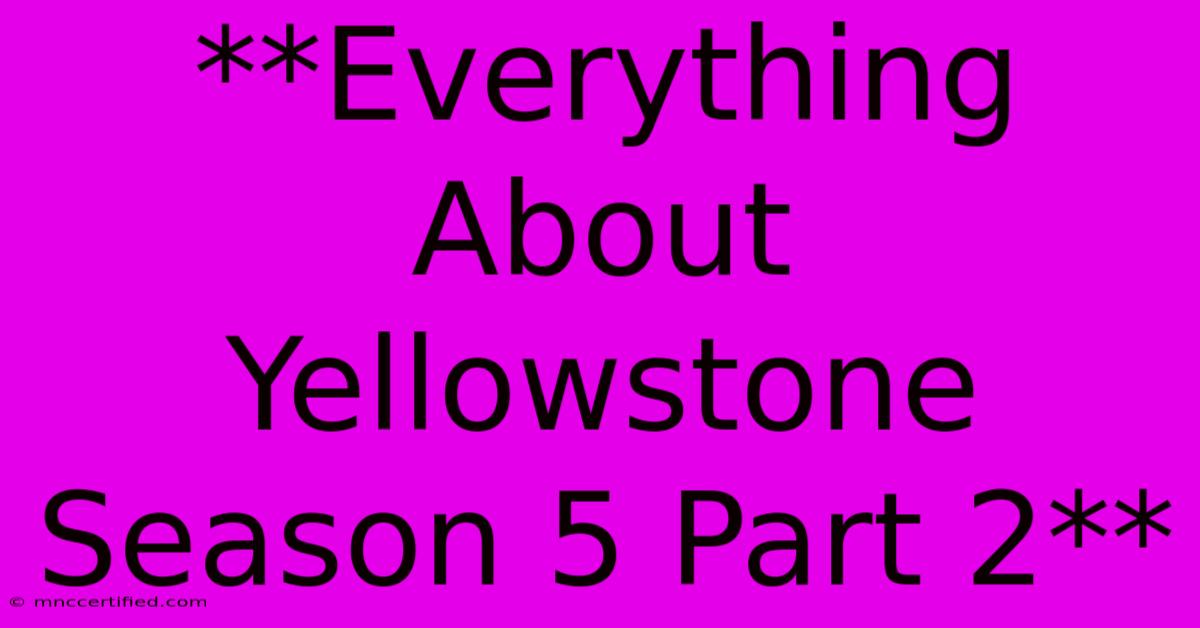 **Everything About Yellowstone Season 5 Part 2**