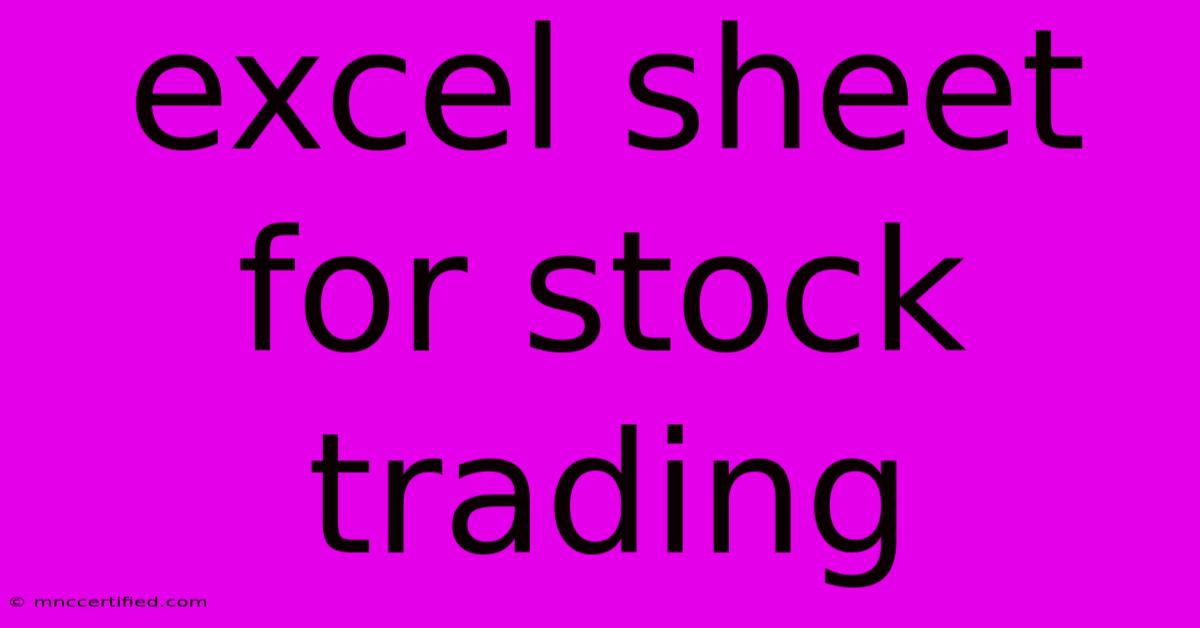 Excel Sheet For Stock Trading