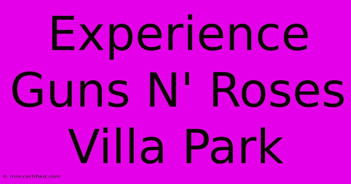 Experience Guns N' Roses Villa Park