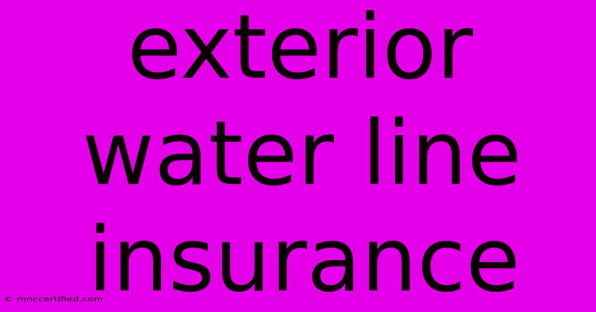 Exterior Water Line Insurance