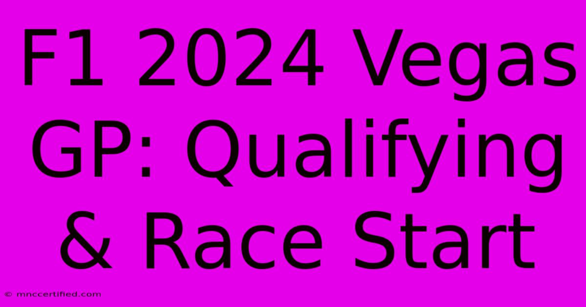 F1 2024 Vegas GP: Qualifying & Race Start