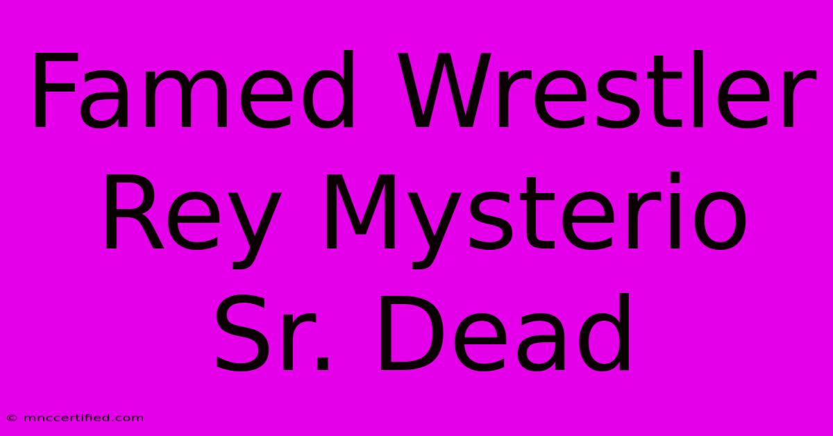 Famed Wrestler Rey Mysterio Sr. Dead