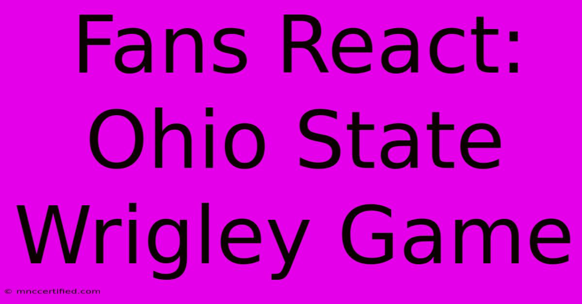 Fans React: Ohio State Wrigley Game