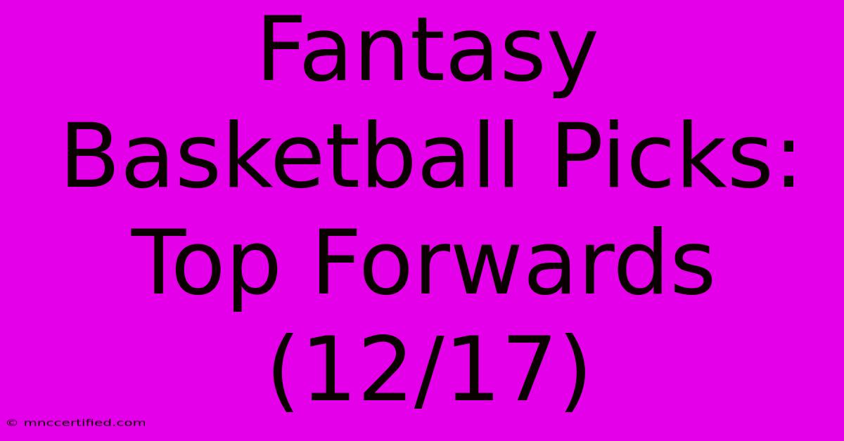 Fantasy Basketball Picks: Top Forwards (12/17)