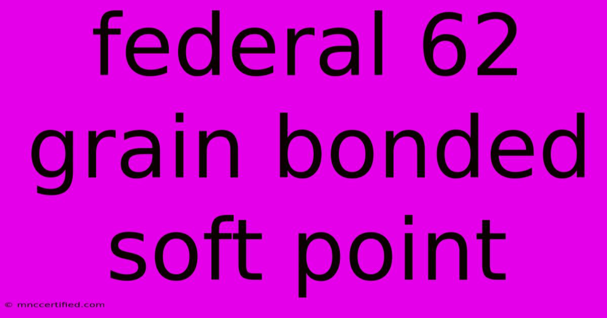 Federal 62 Grain Bonded Soft Point