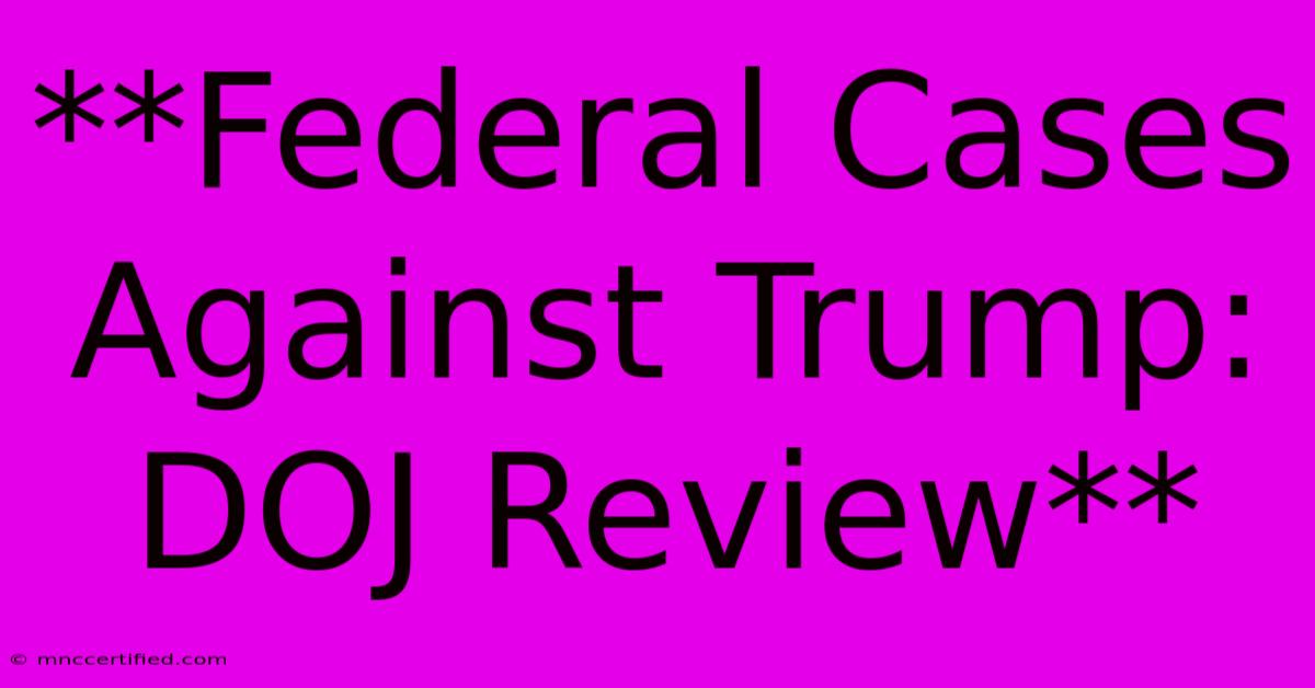 **Federal Cases Against Trump: DOJ Review**