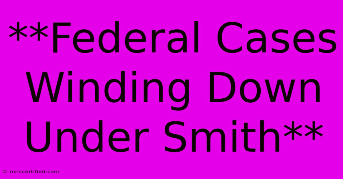 **Federal Cases Winding Down Under Smith**