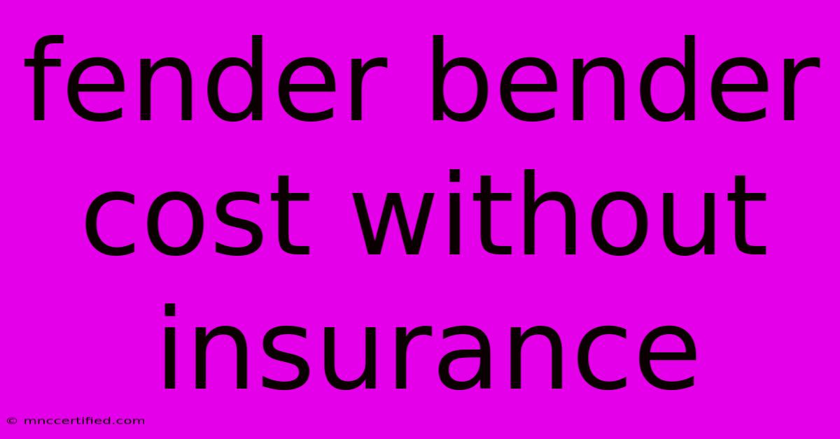 Fender Bender Cost Without Insurance