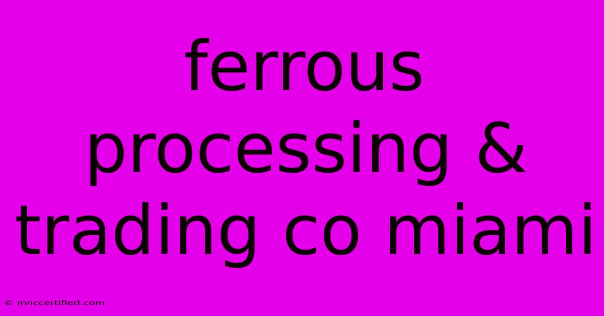 Ferrous Processing & Trading Co Miami