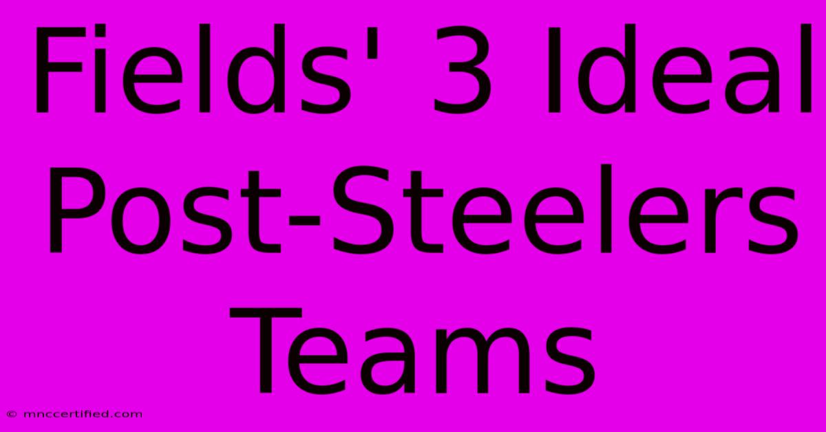 Fields' 3 Ideal Post-Steelers Teams