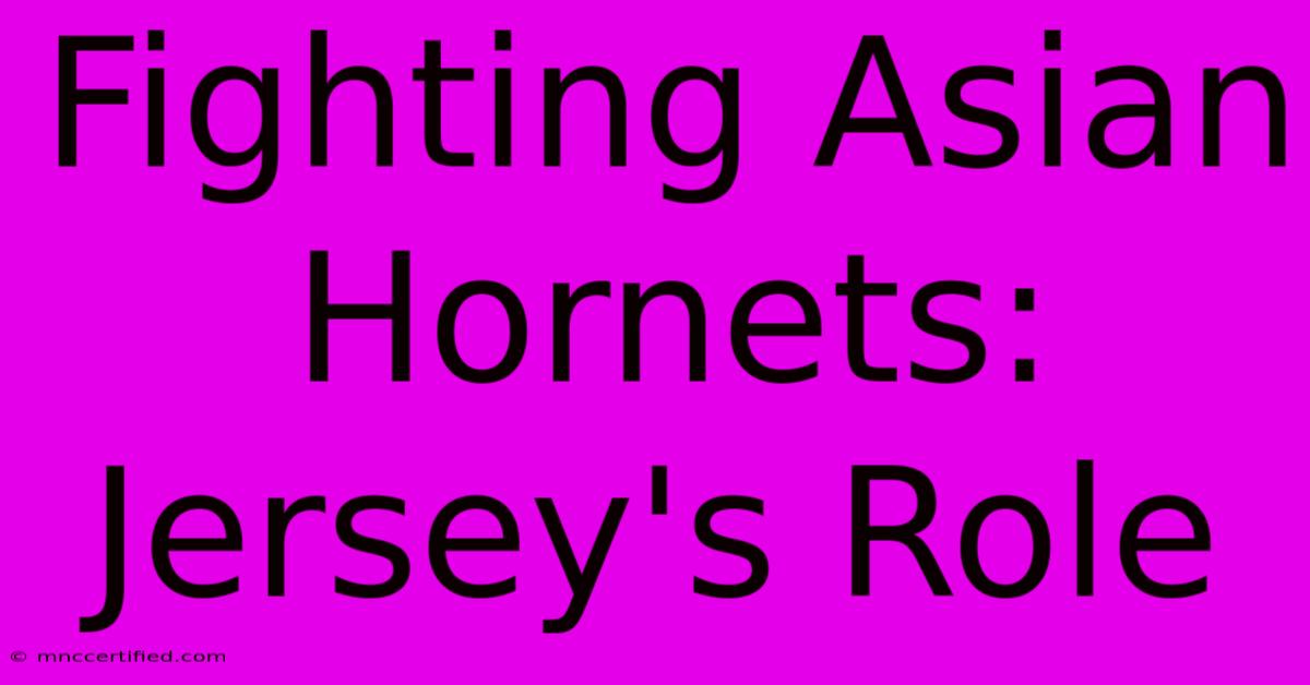 Fighting Asian Hornets: Jersey's Role