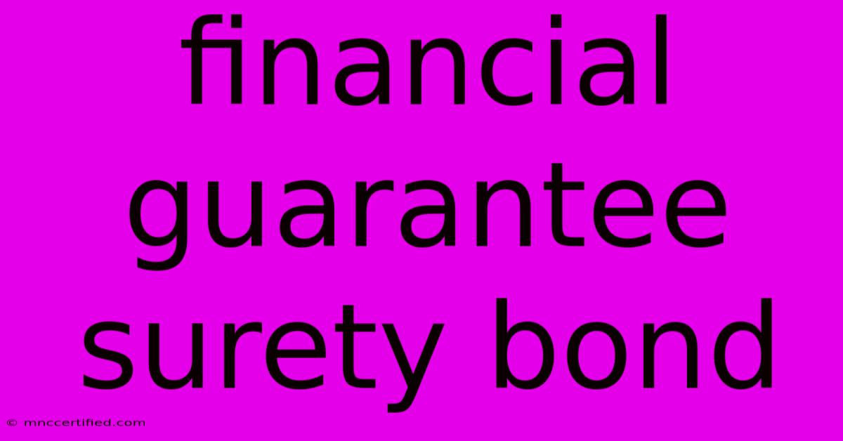 Financial Guarantee Surety Bond