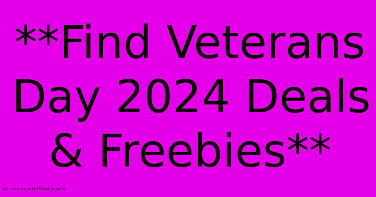 **Find Veterans Day 2024 Deals & Freebies**