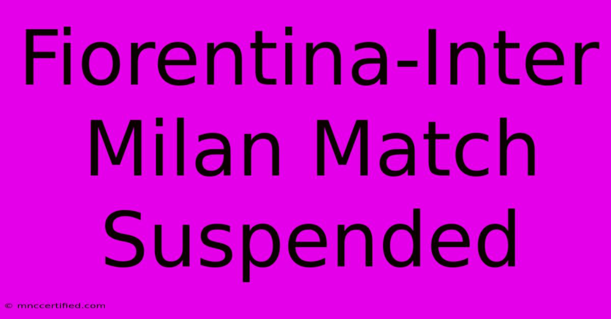 Fiorentina-Inter Milan Match Suspended